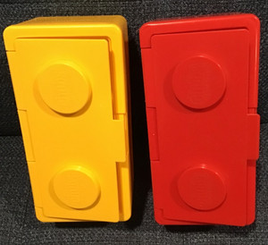 VTG CHUBS BABY WIPES RED & YELLOW STACKABLE CONTAINERS
