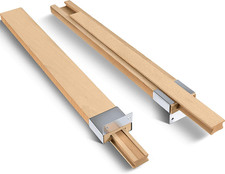 Maitys 2 Pcs Wood Drawer Slides Bottom Mount Classic 16 Inches Center Guide Trac
