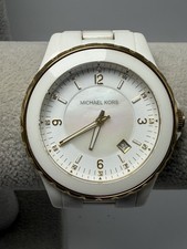 Michael Kors MK-5249 Madison New Battery Ladies MOP Watch 41MM 7" Ceramic Case