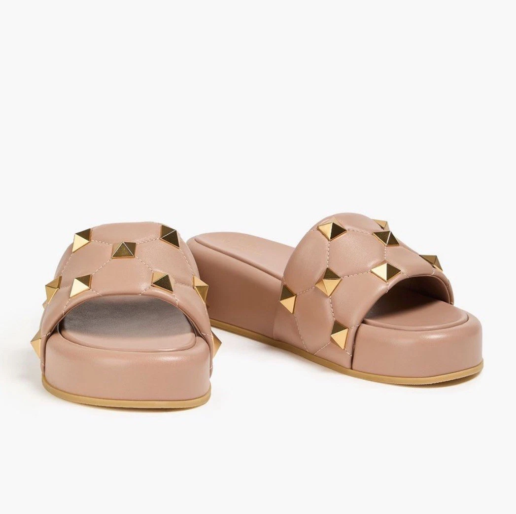 Valentino — Valentino Garavani Roman Pyramid Stud Platform Sandal Wedge Slide US 11.5