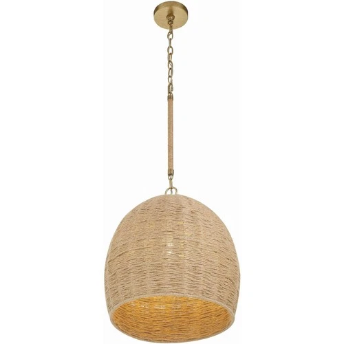 Crystorama JAC-10500-SG Jace 1 Light 15 inch Soft Gold Pendant Ceiling Light - Picture 4 of 10