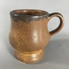 Brown Pottery Pedestal Footed Coffee Mug 7112 McCoy USA