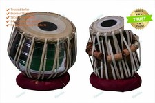 Steel Tabla Set Chrome Finish Sheesham Wood Dayan Musical Instrument With Bag