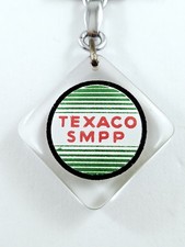 PORTE-CLÉS - Bourbon TEXACO SMPP Double Face Vintage Garages HUILES Stations -