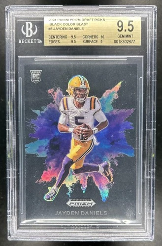 2024 Prizm Draft Picks Jayden Daniels Color Blast SSP RC Black #CB-5 BGS 9.5