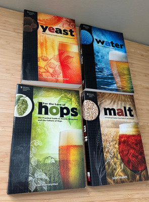 Set of 4 Books Water Hops Yeast Malt Brewers Brewing Elements Series SC