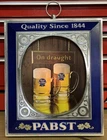 Vintage 1990s Pabst Blue Ribbon Beer "On Draught" Plastic Lighted Sign