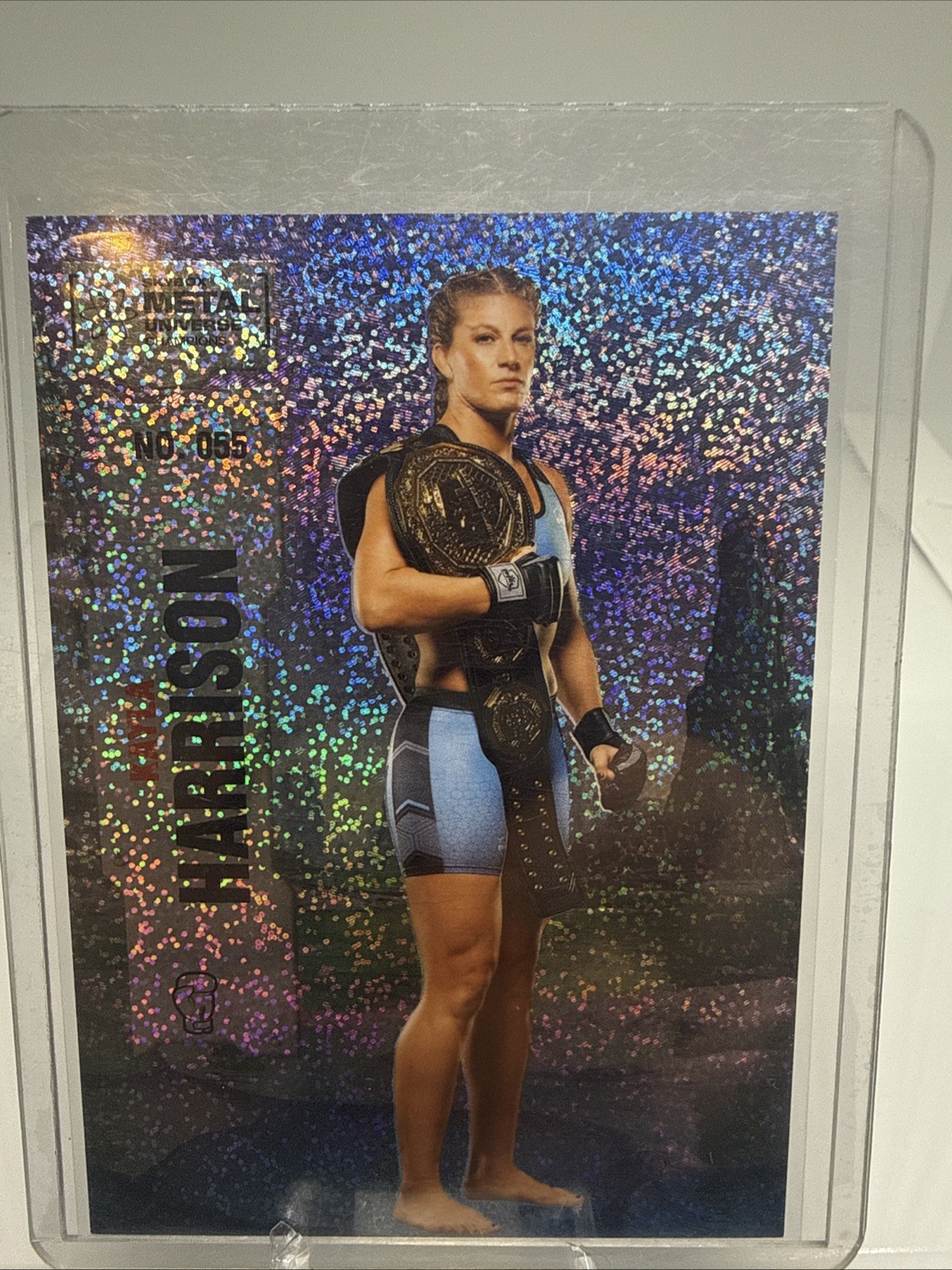 2022 Kayla Harrison /299 Skybox Metal Universe Champions Silver Dots #55 MMA