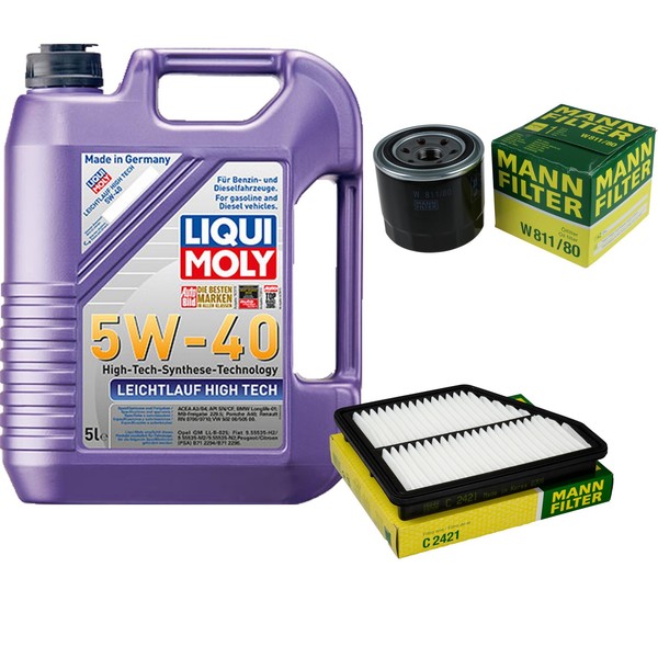 Mann Inspektionspaket 5L Liqui Moly 5W-40 FüR Hyundai Matrix 1.6 1.8-image