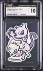 CGC GEM MINT 10 MEW & MEWTWO B-SIDE LABEL POKEMON STICKERS 2023 JAPAN EXCLUSIVE