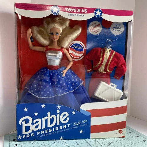 Vtg Barbie For President Gift Set 1991 Mattel Toys R Us Limited Ed. #3722 NRFB