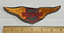 Harley Davidson Motorcycles HD Gold Wings Grey Embroidered Patch 6" long