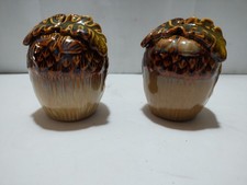 VINTAGE ACORN SALT PEPPER SHAKERS AUTUMN HARVEST KITCHEN DECOR Whimsical Ceramic