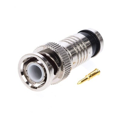 BNC RG59 Male Compression Coax Connector for CCTV DVR Systems, All-Metal Cons...