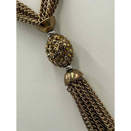 Talbots Gold Tone Multi Strand Long 34" Y Drop Mixed MetalNecklace New - Picture 6 of 10