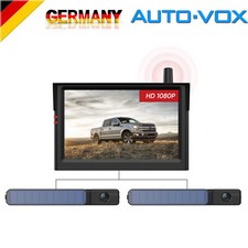 Foxpark Solar 3 Kabellos Rückfahrkamera Set 5" 1080P Monitor mit 2*Kameras IP69K