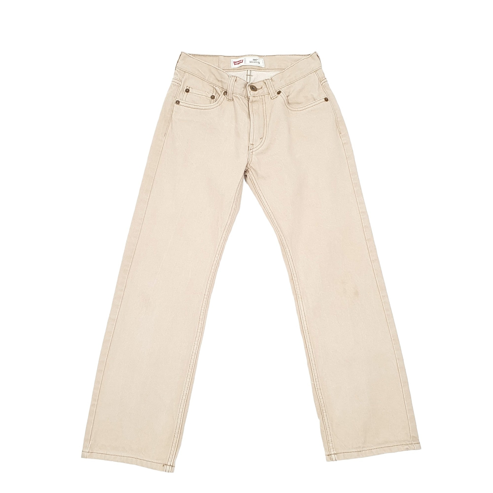 LEVIS 505 Jeans Regular Fit Beige Denim Trousers Mens W26 L26 image 2