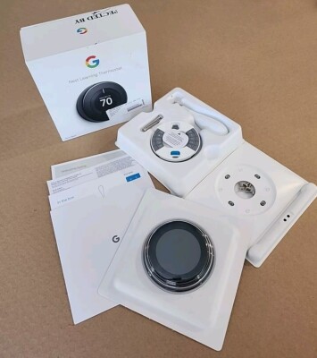 Google Nest Thermostat Learning 3rd Gen Smart Thermostat Mirror Black - T3018US