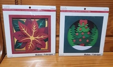 Recollections Paper Layering Kit -Lot 2-Christmas Trees & Poinsettia New Sealed