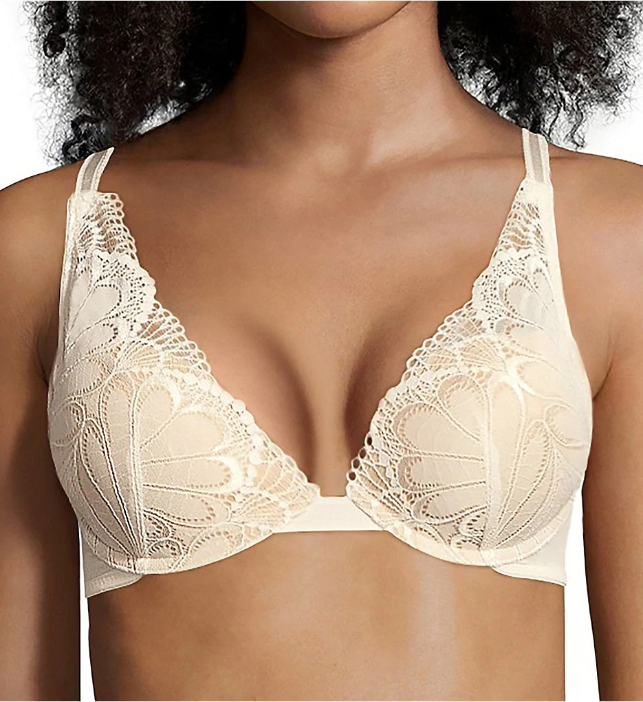 Wonderbra IVORY Refined Glamour Plunge Push-Up Bra, UK 32DD, NWOT