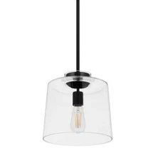 HAMPTON BAY Mullins 10 in. 1-Light Modern Industrial Kitchen Coal Pendant Light