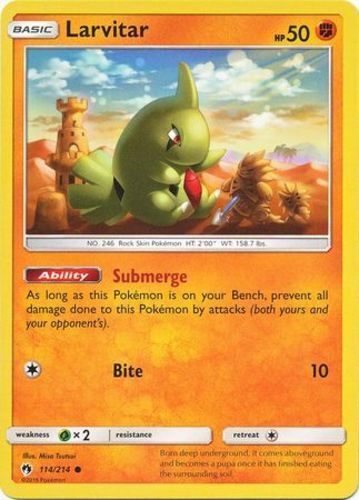 Pokemon Larvitar - 114/214 - Common NM-Mint Lost Thunder