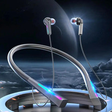 Gaming Bluetooth 5.3 Neckband Headphones RGB LED 360  Sound E-Sports Headset