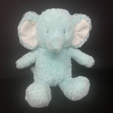 Carters Blue Elephant Plush 11" Stuffed Animal White Ears Lovey 2017 67294