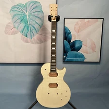 Solid Body Electric Guitar Body&Neck Natural Body Two Mini H H Pickups Groove