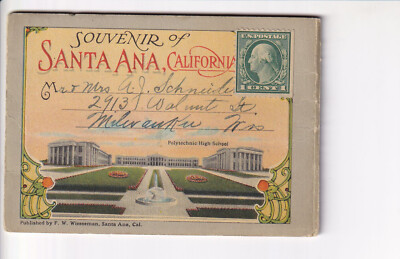 Santa Ana California CA Misson San Juan schöne Klappkarte ca. 1920