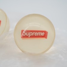 2pcs Supreme Box Logo Rubber Bouncy Super Ball Clear Red 3D Look 1.75"