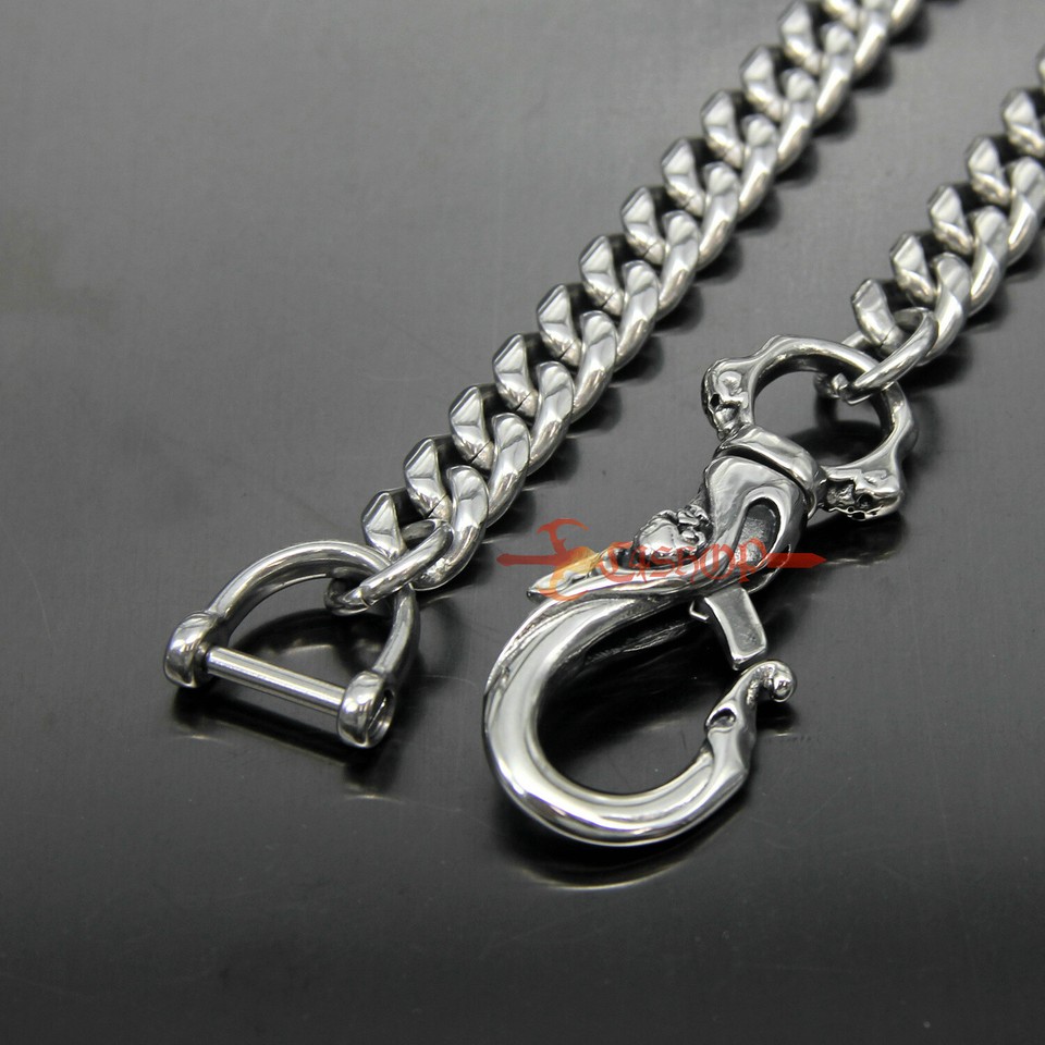 Heavy Metal Stainless Steel Anti-Lost Keychain Firm Secure Curb Wallet ...