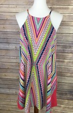 Fashion Nova Medium Dress Chevron Colorful Handkerchief Dress Pink