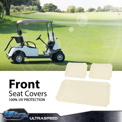 Fit For PRE-2000 DS Golf Cart 82-00 3x Club Car White Front Seat Covers Leather - Picture 11 of 12