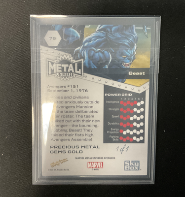 GOLD PMG 1/1* Beast 76 Marvel Metal Avengers Universe 2024 