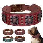 5cm Wide Studded Leather Dog Collar Pet Collars Heavy Duty for Boxer Pitbull