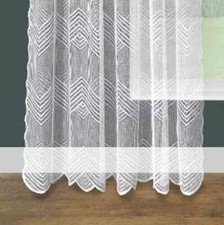 2Pcs Sheer Elegant Lace Curtains Victorian Scalloped Edges Floral Window-Curtain