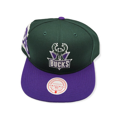 Mitchell & Ness Milwaukee Bucks Jumbotron HWC Green/Purple Adjustable Snapback