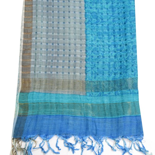Sushila Vintage Multi Color 100% Pure Cotton Dupatta Printed & Woven Long Stole - Picture 8 of 10