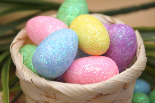 Miniature Easter Eggs 10 or 25 Pk of 2 cm & 3 cm Colored Glitter Foam Egg Decor - Picture 11 of 17