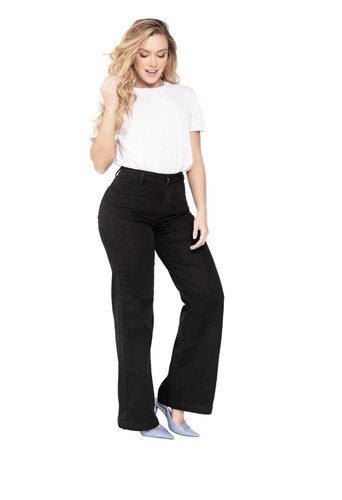High Waisted Push Up Jeans Pantalones Colombianos Levanta Cola Denim Wide Leg - Picture 5 of 9