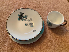 Tiffany  Co. Baby Tableware 3pc Set-Bear  Blocks- Very Nice B127 New 