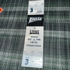 Eagles Unused Ticket Stub 9/15/96  BRIAN DAWKINS FIRST GAME AT THE VET! 🦅