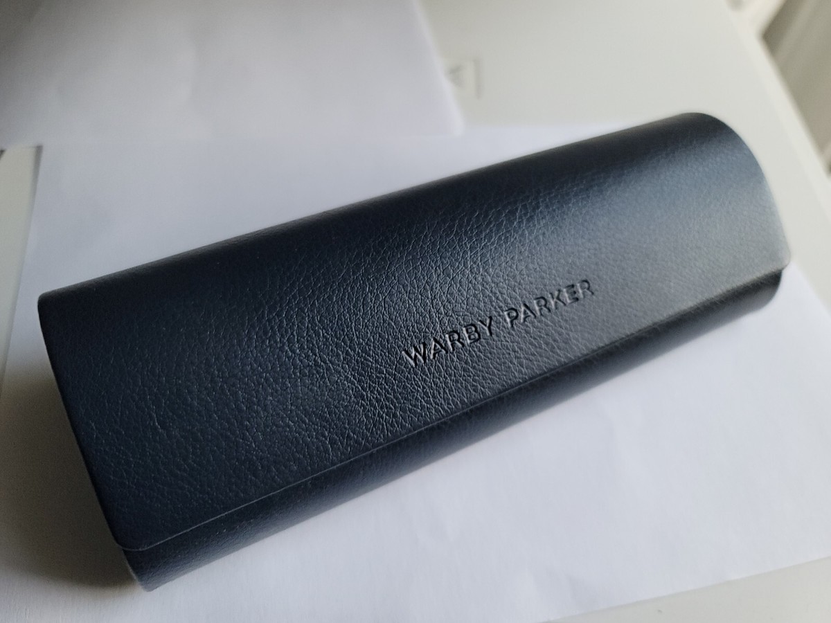 Warby Parker Magnetic Hard Shell Eye Glasses Case Navy Blue