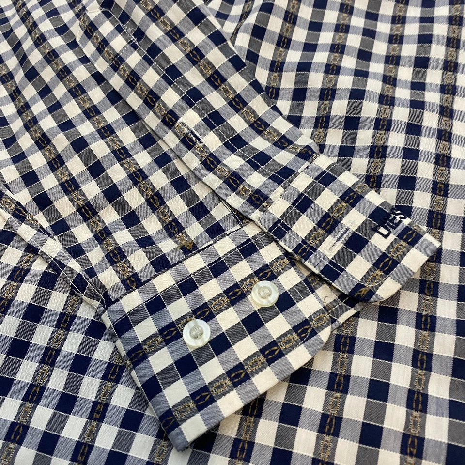 Camisa Diesel Para Hombre Grande 16.5 33-34 Tejida A Cuadros Manga Larga Texturizada Foto 3 de 4