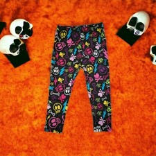 Women's Size XL 15-17 Ankle Leggings No Boundaries Skull  Bones Colorful NEW