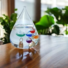 Large Teardrop Glass Galileo Thermometer - Science gift - Grandad/Dad present
