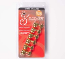 Grover 406G6 Mid-Size Locking Rotomatic Guitar Tuners 6 In line Gold