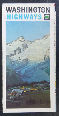 1968 Washington  official highway road  map  oil  gas
