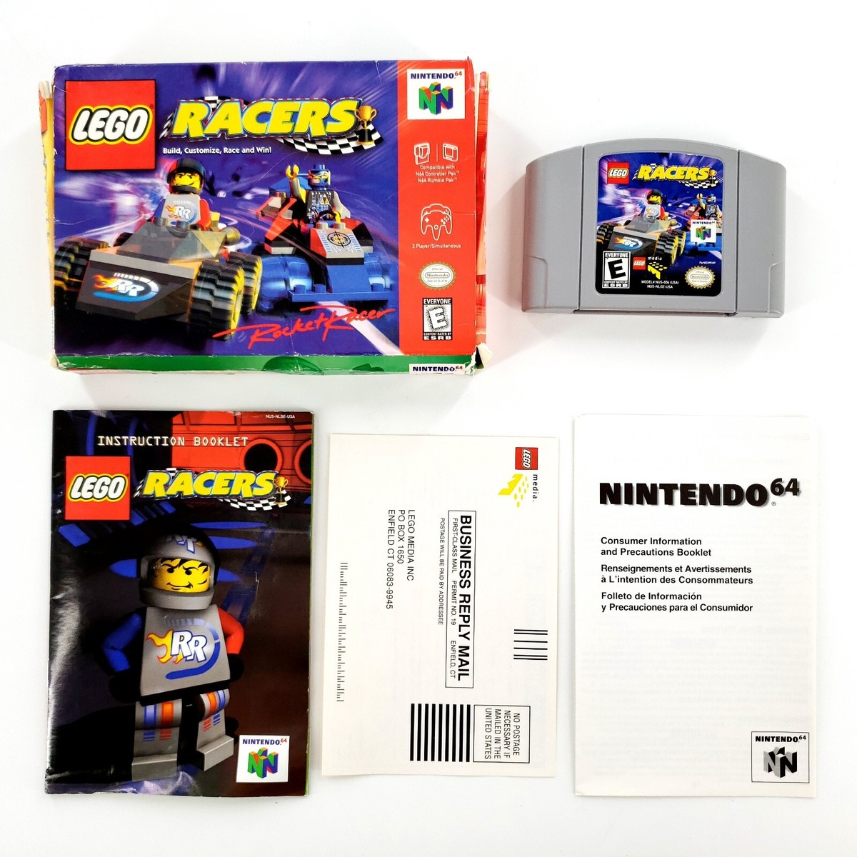 LEGO Racers (Nintendo 64, 1999) Authentic Complete Crushed Box